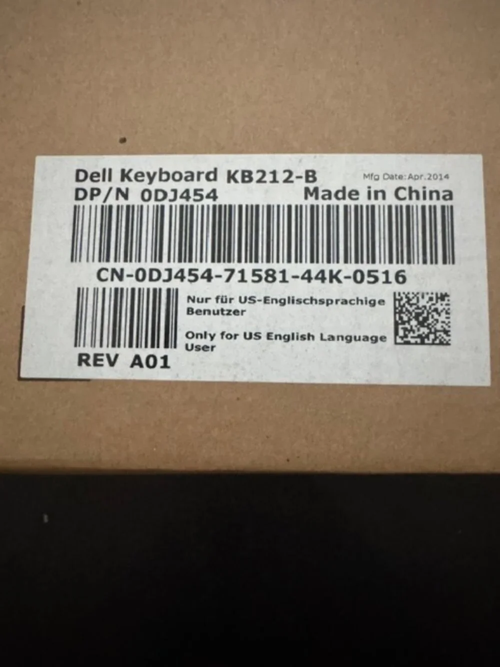 Dell Keyboard KP212-B Wired Desktop Keyboard - New in box